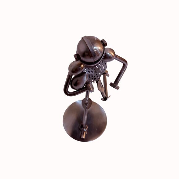 Football Industrial Art Sculpture Nuts and Bolts Metal Sports Recycled Decor 9" - Picture 6 of 14